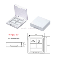 Boîtier compact personnalisé pour poudre, emballage vide en plastique carré pour palette de fards à paupières et blush, fabriqué avec des matériaux recyclés