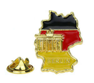 Logotipo personalizado hecho Praga Luxemburgo Londres Berlín recuerdo broches de esmalte de metal pulido para maleta - Product Image 1