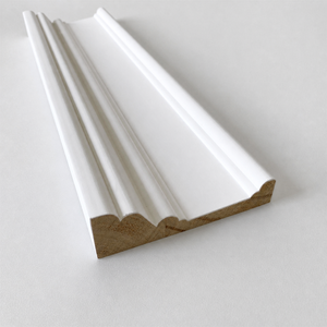 บัวไม้ตกแต่งดีไซน์ทันสมัย สีขาวรองพื้น สำหรับฝ้าเพดานโรงแรม - Product Image 1
