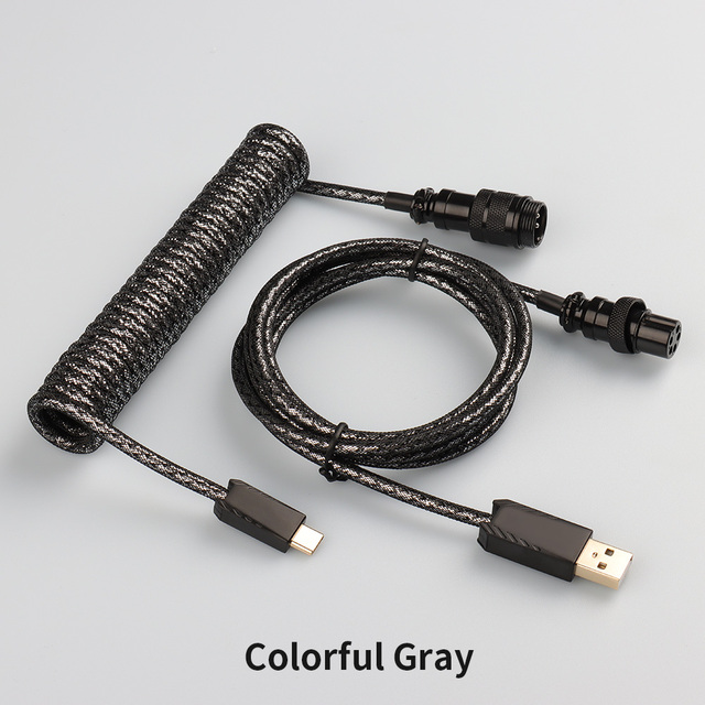5pin Gx16 aviator Coiled Cable 5pin Aviation Plug aviator Coiled Keyboard Cable Type c Cables for Keyboards