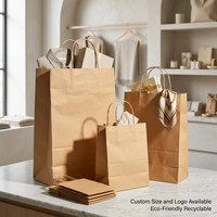 Sacs de shopping en papier kraft avec poignées, sacs de magasin en papier kraft, sacs cadeaux en papier kraft, vente en gros de sacs cadeaux en papier personnalisés
