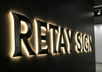 Enseigne lumineuse LED 3D personnalisée avec halo, lettres en métal rétroéclairées pour l'intérieur, signalétique lumineuse pour hall d'exposition, réception, mur