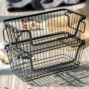 Cesta de Almacenamiento de Cocina de Hierro Forjado con Acabado Lacado Clásico, Apilable, Multifuncional, para Especias y Aperitivos, Portátil, para Uso Doméstico - Product Image 4
