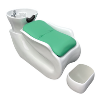 Nouveau lit de lavage de luxe durable pour salon, avec design moderne et simple en céramique et acier inoxydable, semi-inclinable et à hauteur réglable pour salon de coiffure