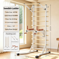 Échelle suédoise en bois de hêtre avec cadre de gymnastique en acier au carbone, réglable pour tractions et dips, idéale pour la maison