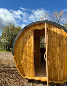 ซาวน่าทรงกระบอกแบบดั้งเดิมสุดหรูพร้อมกระจกแบบพาโนรามาความจุ4-6คนทำจากไม้ซีดาร์สีแดงของแคนาดา - Product Image 5