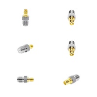 Voton VOTON untuk 11 untuk Adaptor Lurus RF Male ke Female ke F Jack Female dengan Kontak Kuningan dan Rumah Tembaga Xiaoli