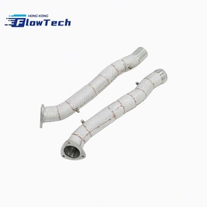 ท่อลงสแตนเลส SS304 แบบไหลแรงสูง พร้อมแผ่นกันความร้อน สำหรับ Aston Martin DB12 4.0T V8 M177 – ติดตั้งแบบยึดโดยตรง - Product Image 3
