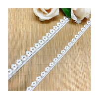 LEIXUSI 1,8 cm Dentelle en polyester brillante à une face, soluble dans l'eau, pour accessoires vestimentaires et ornements en dentelle, vente en gros