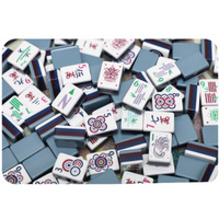 Ensemble de tuiles de mahjong en acrylique multicouche durable de qualité supérieure, gravées, couleur vert matcha, pour soirées de jeu en famille et fêtes en intérieur