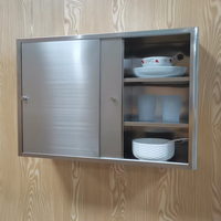 Armoire murale en acier inoxydable de qualité commerciale, double porte coulissante, finition polie, capacité de charge de 300 kg/m, cuisine