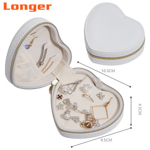 LG7213 Élégant coffret <span class=keywords><strong>de</strong></span> rangement pour bijoux moderne fait main en cuir PU avec <span class=keywords><strong>fermeture</strong></span> éclair, petit étui <span class=keywords><strong>de</strong></span> voyage pour boucles <span class=keywords><strong>d</strong></span>'oreilles et bagues, boîte cadeau - Product Image 6