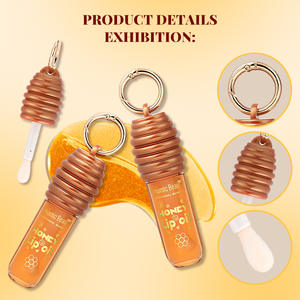 Baume à lèvres hydratant et repulpant longue durée, non collant, avec clip de sac et anneau, cosmétique nourrissant et lissant, effet miel - Product Image 4