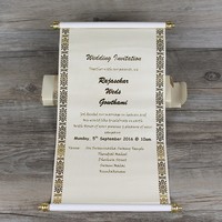 Tarjetas de invitación de desplazamiento de papel de súper lujo, tarjetas de menú de invitaciones de desplazamiento de eventos personalizados, tarjetas de agradecimiento