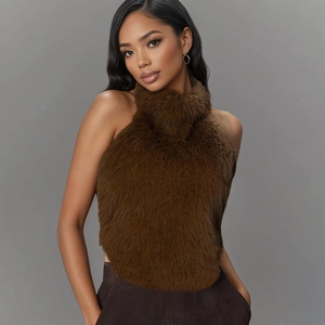 10560 Winter Sey Lit Top sans dos en fourrure sensible pour le cou - Product Image 4