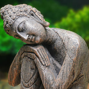 Sıcak satış 17cm reçine çin tarzı Contemplative buda heykeli peyzaj dekorasyon için su tankı akvaryum dekoratif süs - Product Image 3