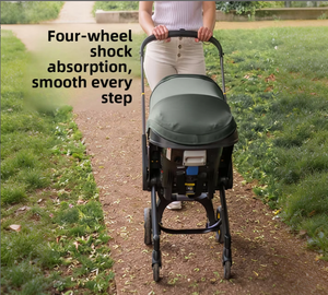 Poussette 3-en-1 avec <span class=keywords><strong>nacelle</strong></span> pliable, options d'inclinaison et de position assise, 0-3 ans, légère, respectueuse de la colonne vertébrale, en alliage d'aluminium - Product Image 2
