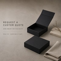 Boîte cadeau noire mate personnalisée avec impression sur mesure pour bijoux, cosmétiques, bougies, panneaux pliables, emballage plat pour expédition, vente en gros