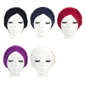 Muslimische Doppel zöpfe pretie Hijab Kopftuch Kopftücher afrikanische Twisty vor gebundene Turbane verstellbare Frauen Turban - Product Image 5