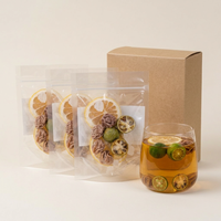 Thé aux fruits déshydratés (prunes, calamansi, citron) en tranches lyophilisées, sachet de thé infusé aux herbes pour infusion froide, OEM