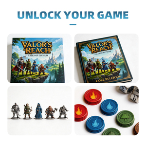 Juego de Mesa de Fantasía con Mapa del Mundo Detallado, Textura en Relieve, Certificado FSC, Fichas en Miniatura, Libro de Reglas Principal - Product Image 3