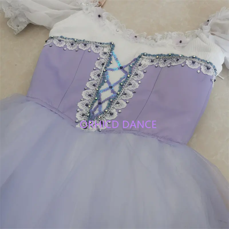 Profession elle hochwertige benutzer definierte Größe Kinder Mädchen Frauen Erwachsene Leistung tragen lila lila lange Ballett Tanz romantische Tutu Kleid