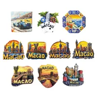Aimants de réfrigérateur 3D de Macao, Chine, Asie – Souvenirs touristiques, collection d'autocollants, articles de décoration, cadeaux