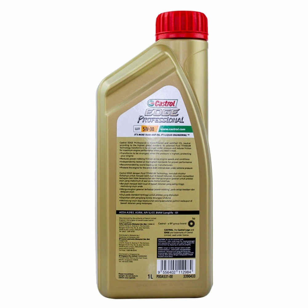 Edge 5W-30 CF/SL | Singapore Import Full Synthetic | 24 Bottles/Case