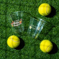 Vasos Desechables de Plástico PET con Tapa y Logotipo Personalizado, Vasos Transparentes para Bebidas, Juego de Vasos Biodegradables