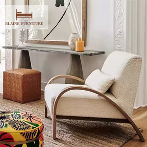 BLAINE Japonais Crème Style Moderne Tufté Designer Unique Tissu Canapé Chaise pour La Maison Chambre Salon Balcon Loisirs Hôtels - Product Image 5