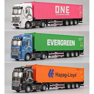 متوفر في المخزون نموذج شاحنة مصبوب بمقياس 1/50، لعبة سيارة نقل ثقيلة، آلية سحب للخلف، حاوية مصنوعة بالكامل من خليط معدني للأولاد - Product Image 6