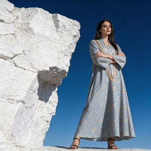 Abaya sur mesure élégante en polyester brodé de qualité supérieure pour femmes musulmanes, robe de cérémonie - Product Image 3