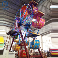 Gran oferta, nuevo diseño, Mini noria de acero para interiores/exteriores, estilo europeo, pequeños paseos en parque de atracciones, coche de visualización para niños a la venta