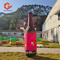 Réplique de bouteille de vin gonflable en PVC, bouteille gonflable réutilisable, ballon, accessoire publicitaire pour l'extérieur et l'intérieur