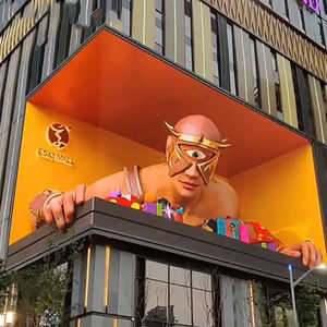 Alta revisión 3D impermeable al aire libre calle poste Led publicidad pantalla Naked Eye P5 P6 Led pantalla pared en esquina - Product Image 5