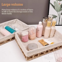 Panier de rangement en rotin tressé moderne et écologique NFS pour cosmétiques, fleurs, articles divers, utilisation sur table basse et dans la chambre