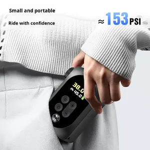 Pompe à air mini portable pour vélo 150 PSI, gonfleur intelligent avec arrêt automatique et lumière d'urgence pour vélo/vélo électrique/moto/trottinette électrique - Product Image 2