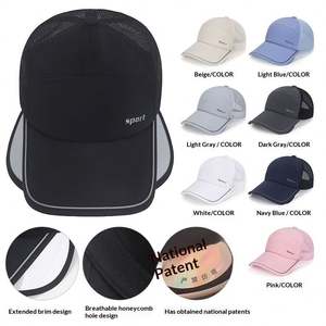 Gorra de béisbol ajustable de 7 paneles con visera retráctil grande de malla para hombre y mujer, protección solar para pesca, primavera-verano - Product Image 2