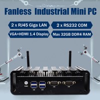 Mini PC sans ventilateur OEM Core I7-4500U, 1x slot DDR4, max 32 Go de RAM, 4x USB3.0, HD VGA, WiFi5, Gigabit Ethernet, pour bureau, Linux, micro-ordinateur
