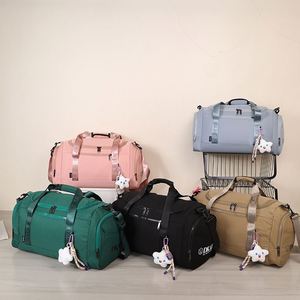 กระเป๋าเก็บของเดินทางสีชมพูแฟชั่น สำหรับทุกเพศ เหมาะสำหรับกิจกรรมกลางแจ้ง กีฬา โยคะ  รับสกรีนโลโก้ - Product Image 2