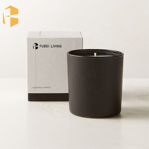 Vela Aromática <span class=keywords><strong>de</strong></span> Cera <span class=keywords><strong>de</strong></span> Soja Hecha a Mano en Frasco <span class=keywords><strong>de</strong></span> Vidrio con Logotipo Personalizado para el Hogar y el Dormitorio, sin Humo, <span class=keywords><strong>de</strong></span> FUBEI LIVING, con <span class=keywords><strong>Caja</strong></span> - Product Image 1