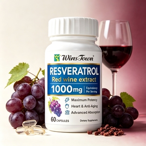 Capsules d'extrait de vin rouge au resvératrol 1000mg, marque privée OEM ODM, antioxydant, soutien cardiaque, 60 unités, complément alimentaire - Product Image 4
