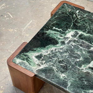 Table basse en marbre vert moderne et minimaliste, mobilier en pierre de luxe haut de gamme pour villa, hôtel, projet commercial - Product Image 5