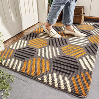 Tapis de porte doux gris antidérapant lavable en machine pour tapis de trappeur de saleté extérieur d'entrée de porte d'entrée
