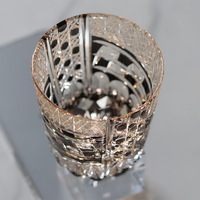 Verre à whisky japonais Edo Kiriko sculpté à la main, vintage, réutilisable, motif dragon noir, grain de bois, capacité 300 ml, coffret cadeau unisexe