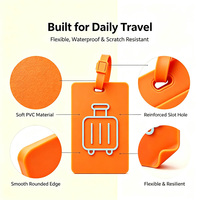 Étiquette de bagage personnalisée en PVC, étiquette d'identification de voyage, étiquette de valise imperméable, étiquette de nom personnalisée pour sac à dos, accessoires de voyage