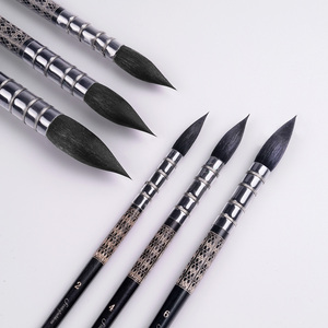 Pinceaux d'artiste professionnels personnalisés en poils d'écureuil naturels, pinceau pour peinture à l'aquarelle avec manche en bois, logo <span class=keywords><strong>sur</strong></span> toile - Product Image 1