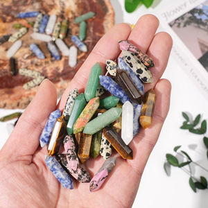 Pierres de cristal de guérison naturelles en gros, pointe gravée, polie, mini cristal à double pointe pour la décoration de la maison - Product Image 1