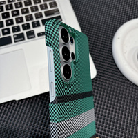 Étui de téléphone portable magnétique en PC à demi-coque avec texture en fibre de carbone de luxe pour Samsung S26 Ultra S25 S24 S24FE S23 S23FE