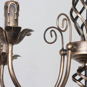 נברשת בית חווה ברונזה, תאורת תליון ברזל כפרית צרפתית, נברשת מתכת וינטג' לחדר אוכל וסלון - Product Image 4